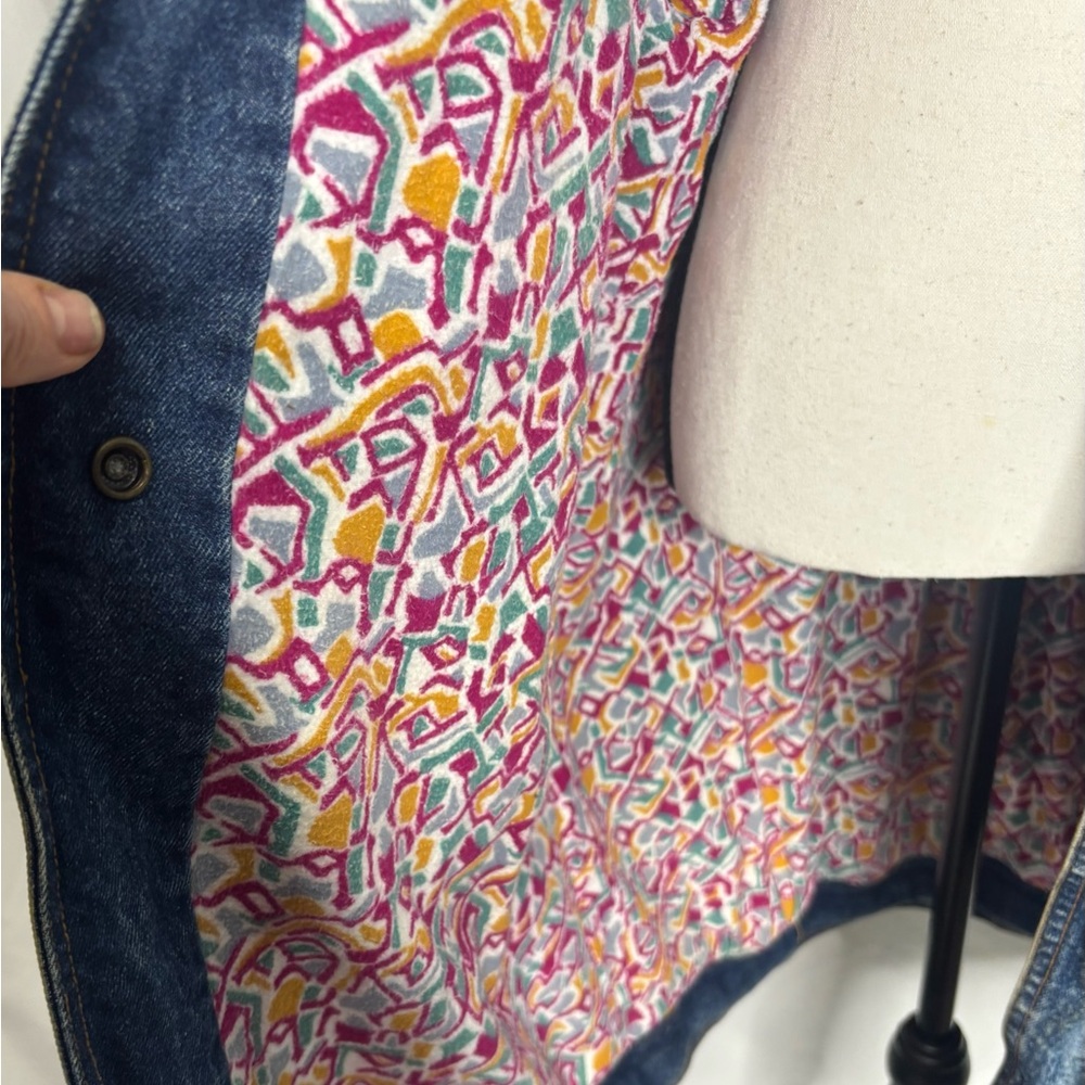 Vintage 80s Current  Seen brand acid wash denim patchwork jacket - Picture 9 of 10